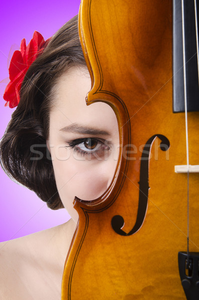 Jovem violino branco mulher concerto soar Foto stock © Elnur
