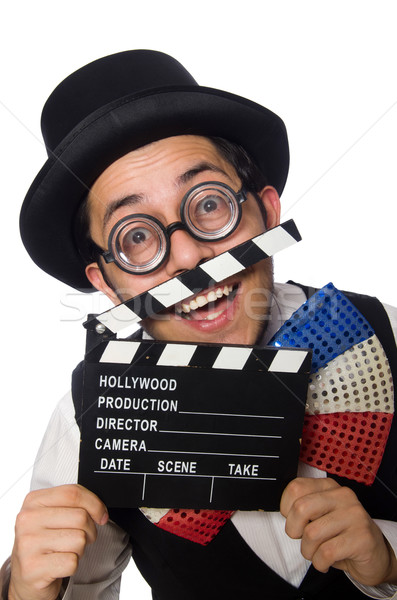 Vicces férfi visel óriás csokornyakkendő film Stock fotó © Elnur