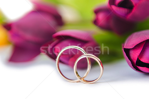 結婚指輪 花 孤立した 白 花 結婚式 ストックフォト © Elnur