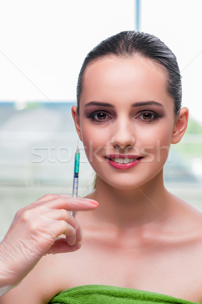 Beautiful woman preparing for botox injection Stock photo © Elnur