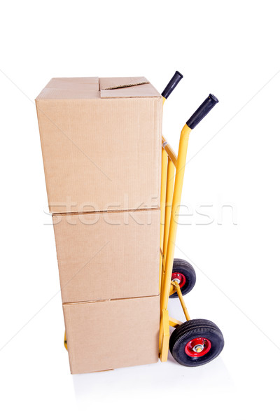 Stock photo: Shipping cart isolated on the white background