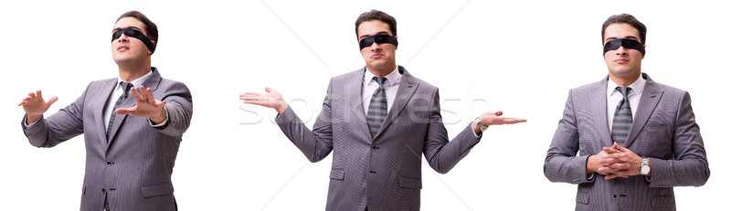 Foto stock: Empresário · isolado · branco · mão · homem