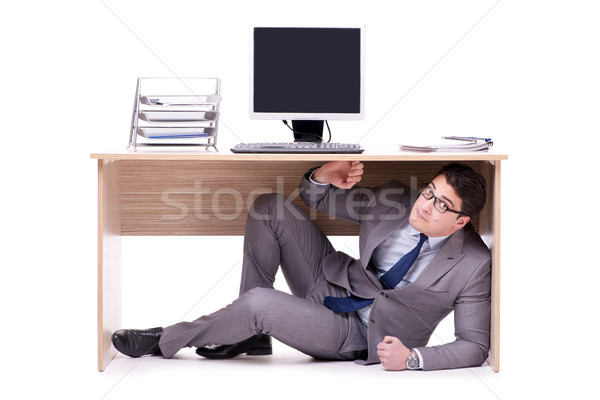 Businessman hiding in the ofice Stock photo © Elnur
