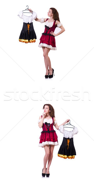 The woman with difficult choice of choosing clothing Stock photo © Elnur