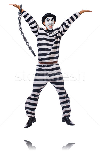 Funny man with facemask mask with shackles on white Stock photo © Elnur