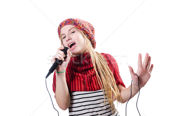 Imagine de stoc: Tineri · femeie · cântăreaţă · alb · petrecere · fericit