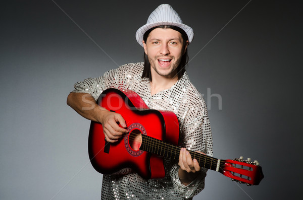 [[stock_photo]]: Homme · jouer · guitare · concert · musique · fête