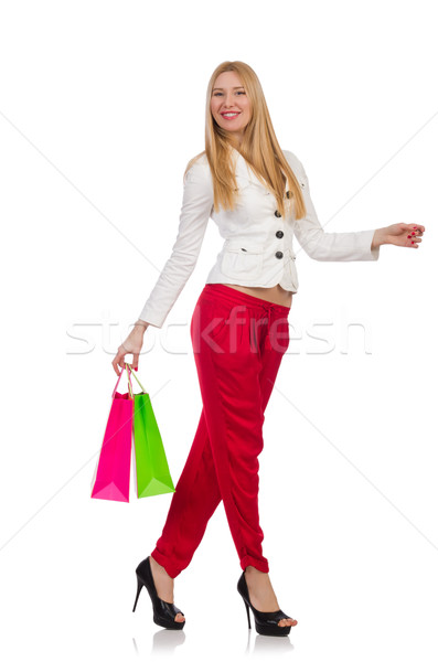 Woman with shopping bags isolated on white Stock photo © Elnur