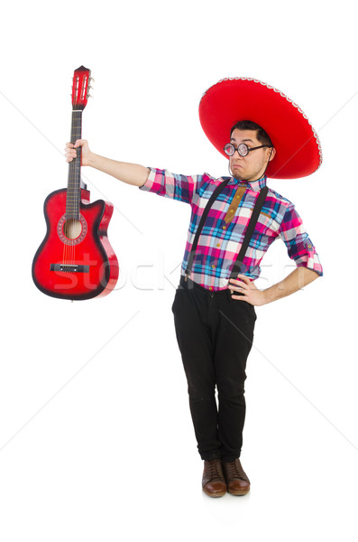 Divertente mexican sombrero musica party chitarra Foto d'archivio © Elnur