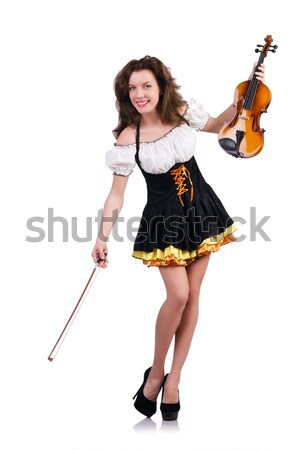 Girl in bavarian costume isolated on white Stock photo © Elnur