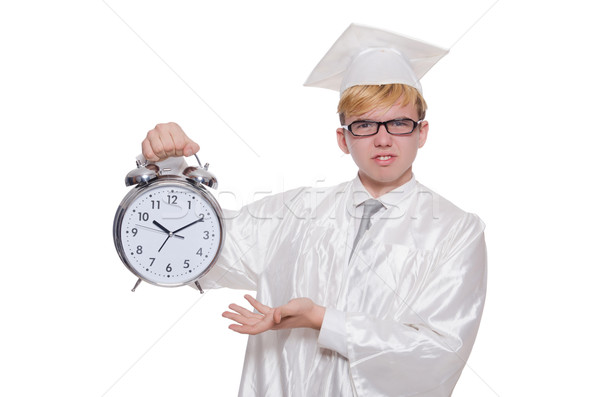 Estudiante que falta plazos reloj blanco educación Foto stock © Elnur