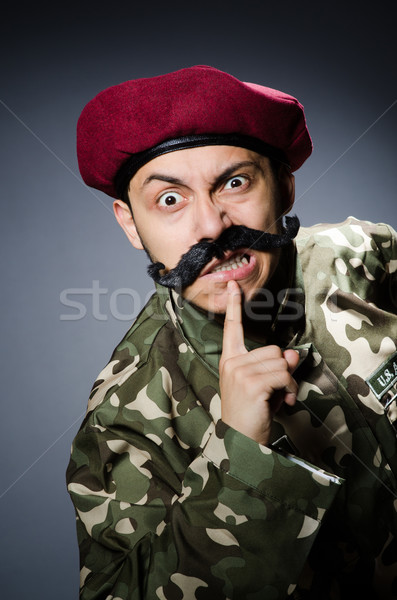 Funny soldier in military concept Stock photo © Elnur