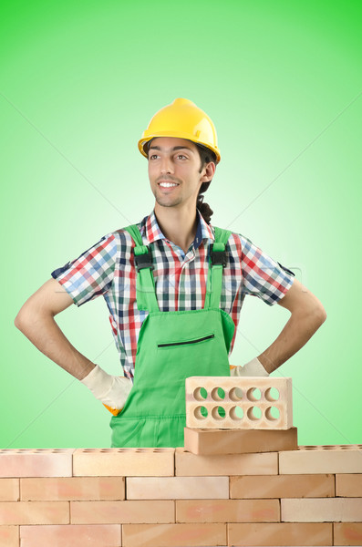 Builder with hard hat on white Stock photo © Elnur