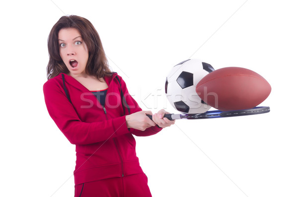 Woman in red costume in sports sporting concept Stock photo © Elnur
