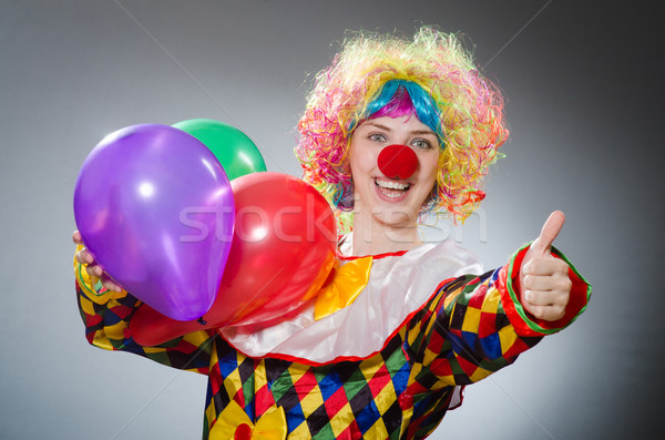 Zdjęcia stock: Funny · clown · komiczny · szczęśliwy · zabawy · piłka