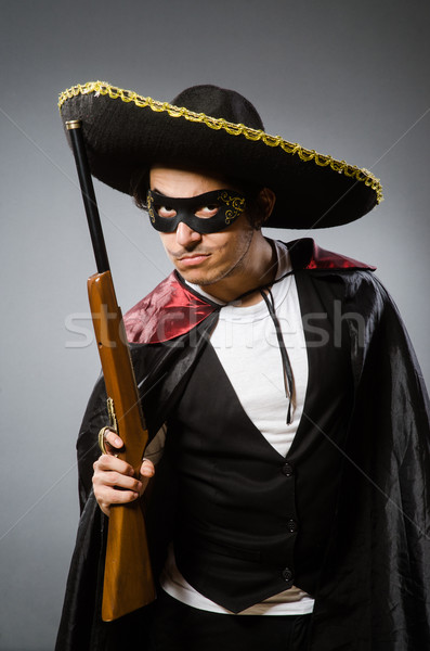 Stock photo: Person wearing sombrero hat in funny concept