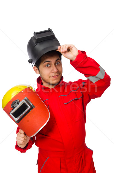 Stock photo: Funny welder isolated on white