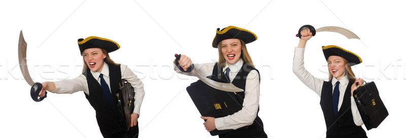 Woman pirate isolated on the white Stock photo © Elnur