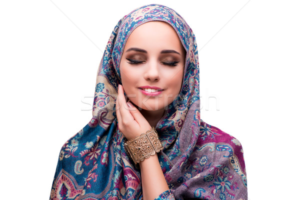 Muçulmano mulher moda isolado branco beleza Foto stock © Elnur
