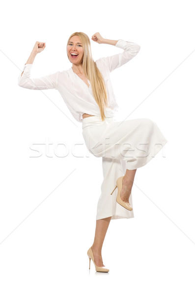 Blond haren model elegante pants geïsoleerd Stockfoto © Elnur