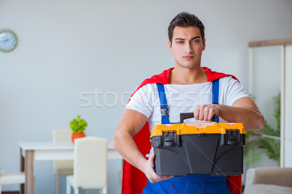 ストックフォト: スーパーヒーロー · 作業 · ホーム · 家 · 建物