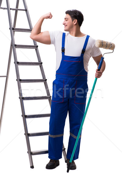 Young painter contractor isolated on white background Stock photo © Elnur