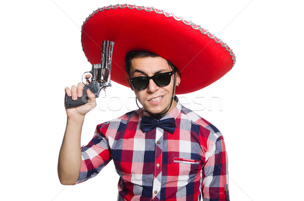 Divertente mexican sombrero Hat mano uomo Foto d'archivio © Elnur