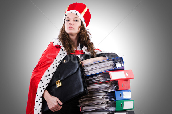 Stock photo: Woman queen in funny concept