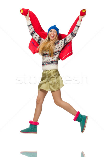 A girl in bright winter clothes isolated on white Stock photo © Elnur