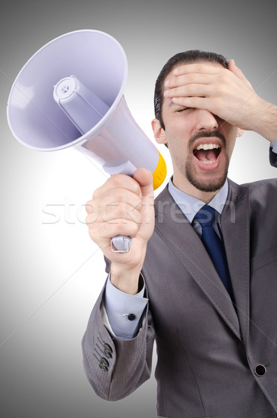 Mann schreien Geschrei Lautsprecher Business Arbeit Stock foto © Elnur