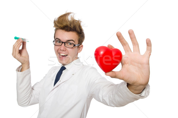 Funny doctor isolated on white Stock photo © Elnur
