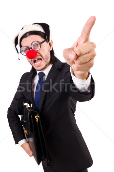 Funny clown businessman isolated on the white background Stock photo © Elnur
