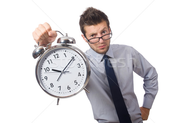 Hombre reloj cumplir fecha tope aislado hombre blanco Foto stock © Elnur