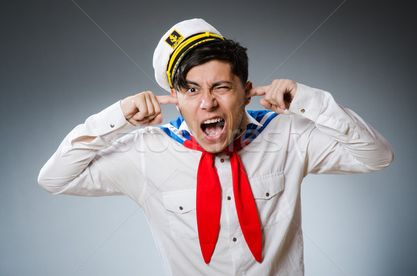 Funny captain sailor wearing hat Stock photo © Elnur
