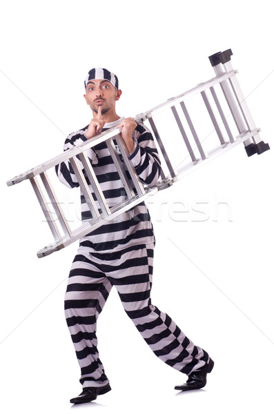 Foto stock: Prisão · internado · isolado · branco · homem · lei