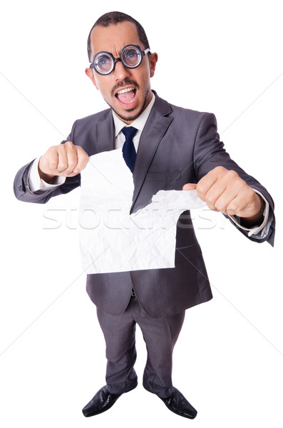 Funny businessman isolated on the white Stock photo © Elnur