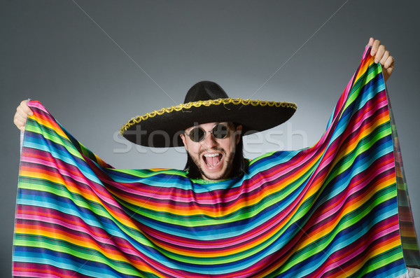 Stock photo: Funny mexican wearing sombrero hat