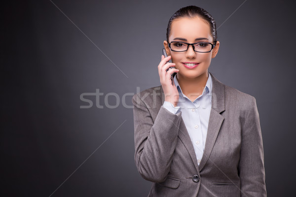 Stockfoto: Zakenvrouw · mobiele · telefoon · business · vrouw · kantoor · werk