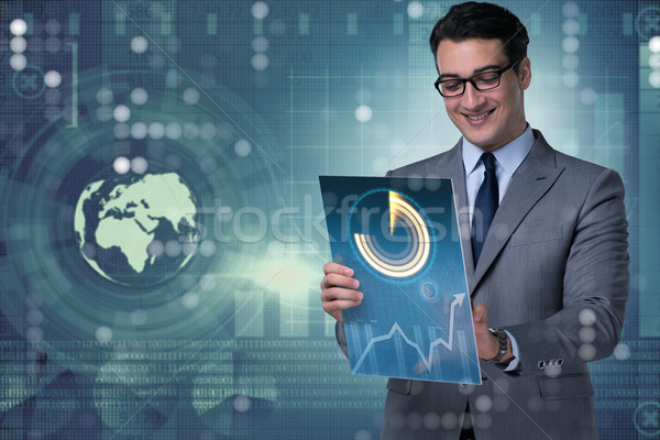 Young businessman in data mining concept Stock photo © Elnur