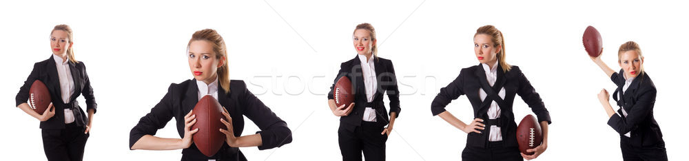 オフィス 従業員 ラグビーボール 孤立した 白 ビジネス ストックフォト © Elnur