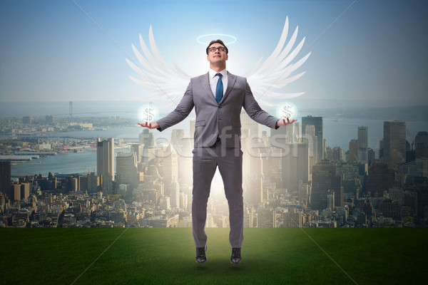 Anioł biznesmen skrzydełka Internetu człowiek Zdjęcia stock © Elnur