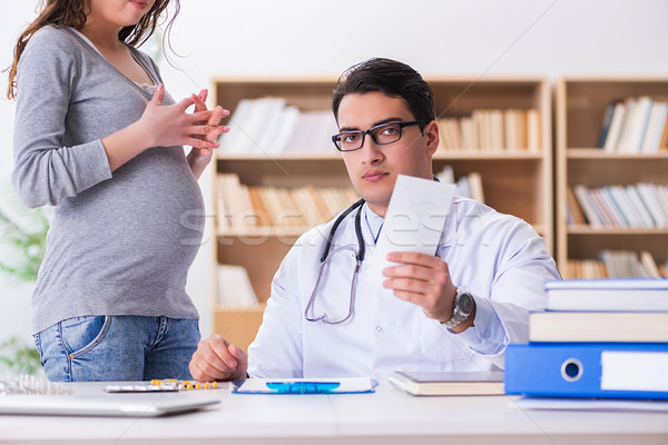 Foto stock: Mulher · grávida · médico · consulta · mulher · criança · hospital