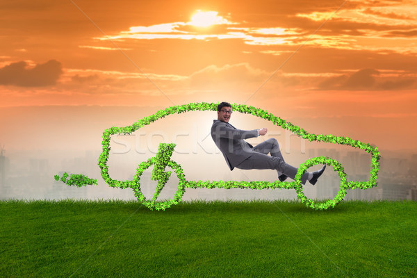 Elektromos autó zöld környezet férfi technológia üzletember Stock fotó © Elnur