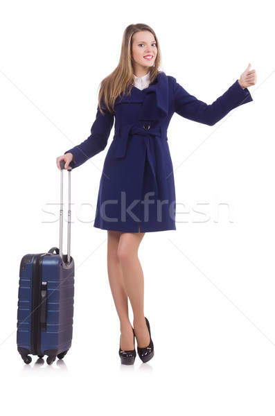 Foto stock: Viaje · vacaciones · equipaje · blanco · negocios · nina