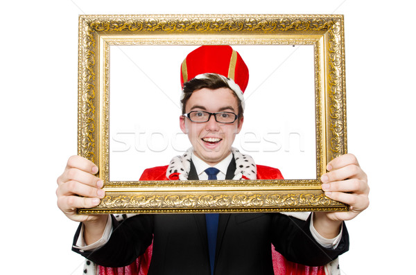 Man with picture frame isolated on the white Stock photo © Elnur