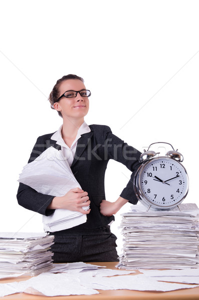 Mujer mujer de negocios estrés que falta plazos reloj Foto stock © Elnur