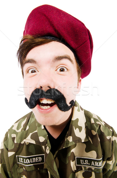 Funny żołnierz wojskowych człowiek tle wojny Zdjęcia stock © Elnur