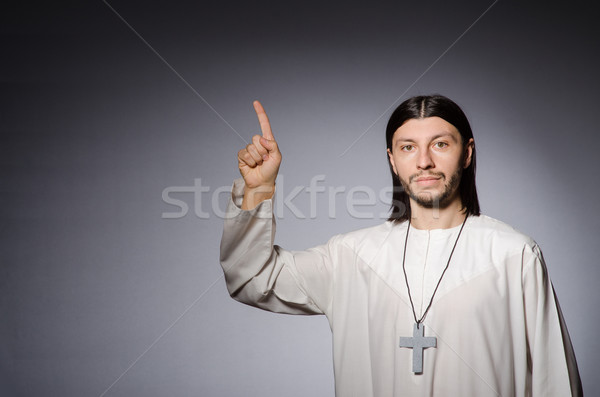 Pap férfi vallásos templom Biblia digitális Stock fotó © Elnur