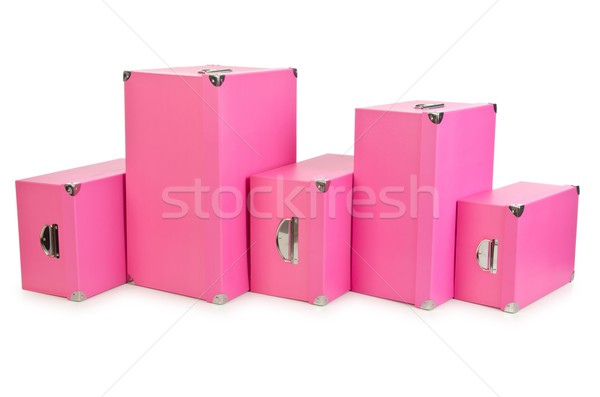 Pink giftboxes isolated on white Stock photo © Elnur