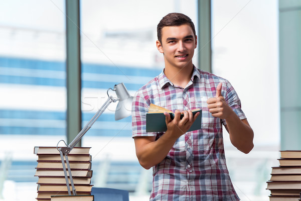 Stock photo: Young student preparing for college exams